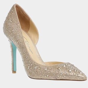 Betsey Johnson gold sparkle heels
